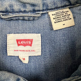 Levi's Barstow Western Denim Shirt Mens Medium Blue Light Wash Western Pearl Snap