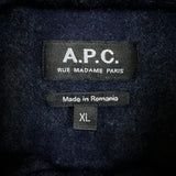 A.P.C. Shirt Mens Small Blue Rue Madame Paris Wool Plaid Check Flannel Button Up