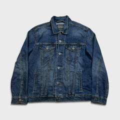 Levi's Type 3 Jean Jacket Mens Large Blue Dark Wash Denim Western Trucker