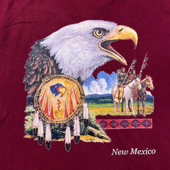 Vintage Y2K New Mexico T Shirt Mens XL Red Eagle Native American Graphic Tee