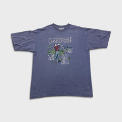 Vintage 90s Mastering Golf T Shirt Mens Large Purple Faded Single Stitch USA Tee