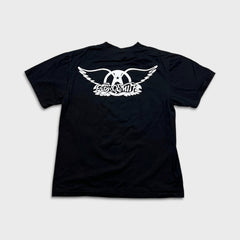 Vintage Y2K Aerosmith Just Push Play T Shirt Mens XL Black Hajime Sorayama Tour Tee