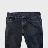 True Religion Ricky Jeans Mens 34x29 Black Relaxed Straight Leg Dark Wash Denim Pants
