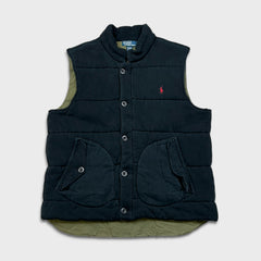 Vintage 90s Polo Ralph Lauren Vest Mens XL Black Pony Full Zip Jacket