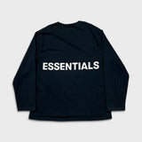 Fear of God Essentials Shirt Mens Large Black Boxy Graphic Long Sleeve Tee