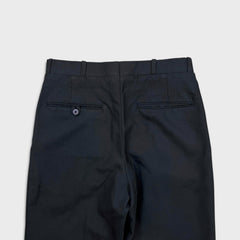 Vintage 90s Moores Dress Pants Mens 28x26 Black Straight Wool Blend Pleated Trousers