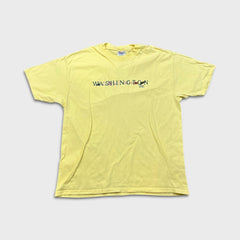 Vintage Y2K Washington DC USA T Shirt Mens XL Yellow Spell Out Logo City Tee