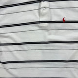 Vintage 90s Polo Ralph Lauren Shirt Mens Large White Pony Striped Short Sleeve