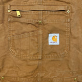 Carhartt Iconic R01 Duck Bib Overall Mens 34x32 Brown Relaxed Fit Carpenter Workwear