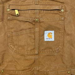 Carhartt Iconic R01 Duck Bib Overall Mens 34x32 Brown Relaxed Fit Carpenter Workwear