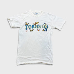 Vintage 2000 Toronto Canada Butterflies T Shirt Mens Small White Animal Graphic Tee
