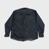 Dickies Denim Shirt Mens Large Black Dark Wash Casual Workwear Button Up