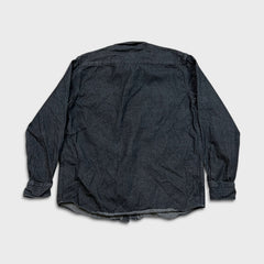 Dickies Denim Shirt Mens Large Black Dark Wash Casual Workwear Button Up