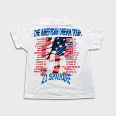 21 Savage The American Dream Tour T Shirt Mens XL White Slaughter Gang Rap Tee