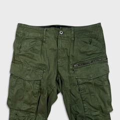 G-Star Raw Pants Mens 34x34 Green Rovic Zip 3D Straight Tapered Utility Cargo