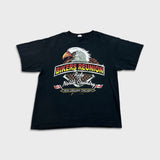 Vintage Y2K Bikers Reunion Ride Eagle T Shirt Mens XL Black Faded Double Sided Tee