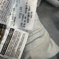 Levi's 514 Jeans Mens 32x32 Blue Slim Straight Fit Medium Wash Faded Denim Pants