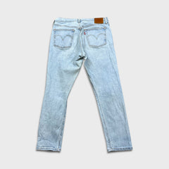 Levi's 501 S Jeans Womens 31x28 Blue Skinny Fit Slim Taper Distressed Light Wash Pants