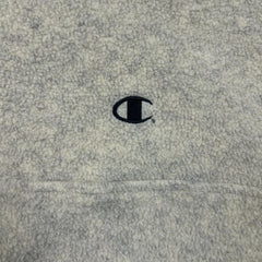 Vintage Y2K Champion Fleece Mens Medium Beige C Logo 1/4 Zip Outdoor Jacket Pullover
