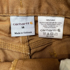 Carhartt Pants Womens 28x28 Brown Straight Leg Canvas Carpenter Workwear Trouser
