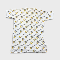 Vintage 90s Pittsburgh Penguins Polo Shirt Mens 2XL White AOP Hockey