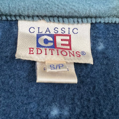 Vintage 90s Seal Fleece Mens Small Blue Full Zip AOP Animal Outdoor Jacket