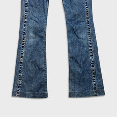 Vintage Y2K True Religion Sammy Jeans Womens 28x32 Blue Low Rise Flare Leg Bootcut Denim Pants