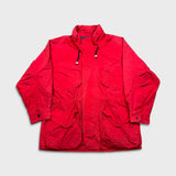 Vintage 90s Nautica Jacket Mens XL Red Full Zip Faded Outdoor Heavy Coat