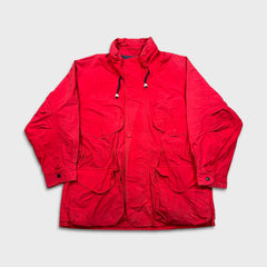 Vintage 90s Nautica Jacket Mens XL Red Full Zip Faded Outdoor Heavy Coat