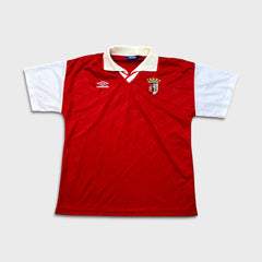 Vintage 90s Sporting Braga Umbro Soccer Jersey Mens Large Red Portugal