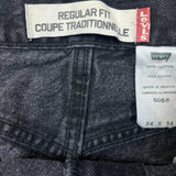 Vintage Y2K Levi's 505 Jeans Mens 32x32 Black Regular Fit Straight Leg Dark Wash Denim Pants