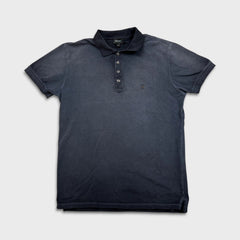 Diesel Polo Shirt Mens Large Black Sun Faded Preppy Short Sleeve Tee