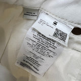 G-Star Raw Jeans Mens Size 31 White 3301 Slim Denim Shorts Taper Fit Jorts