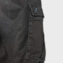 G-Star Raw Pants Mens 34x32 Gray Rovic Zip 3D Straight Taper Cuff Cargo Trouser