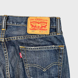 Levi's 505 Jeans Mens 30x30 Blue Regular Fit Straight Leg Dark Wash Faded Denim Pants