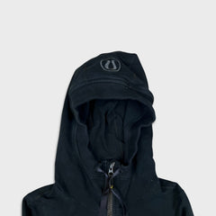 Lululemon In Stride Jacket Women Size 6 Black Full Zip Hooded Active Thumbholes