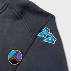 Vintage Y2K Nike Air Jordan Hoodie Mens Medium Black Full Zip Jumpman Sweater