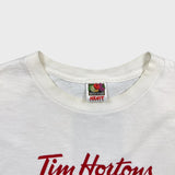 Vintage Y2K Tim Hortons T Shirt Mens Large White Family Bicycle Ride For Charity Tee