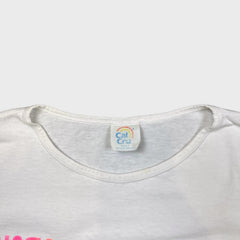 Vintage 80s NASA Kennedy Space Center T Shirt Womens Medium White Boxy Crop Pocket USA Tee