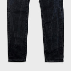Carhartt WIP Jeans Mens 29x34 Black Klondike Faded Dark Wash Slim Tapered Denim Pants
