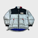 Vintage 90s Tommy Hilfiger Jacket Mens Medium Gray Athletic Gear 3M Puffer Down Coat