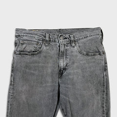 Levi's 502 Jeans Mens 32x30 Black Regular Taper Fit Faded Stone Wash Denim Pants