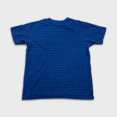KAWS x Uniqlo BFF Striped Tee Mens Large Blue Embroidered Logo Short Sleeve Tee
