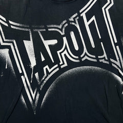 Vintage Y2K Tapout T Shirt Mens Large Black Spray Paint Faded UFC MMA Graphic Tee