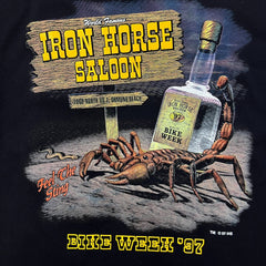Vintage 1997 Iron Horse Saloon T Shirt Mens Medium Black USA Bike Week Pocket Tee