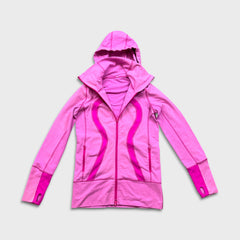 Lululemon In Stride Jacket Paris Pink Womens Size 6 Full Zip Sports Athletic