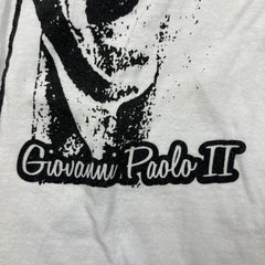 Vintage 90s Pope John Paul II T Shirt Mens Small White Screen Stars Catholic Tee