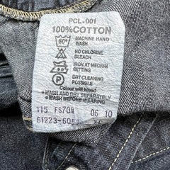 Vintage Levi’s Denim Shirt Mens XL Black Western Dark Wash Pearl Snap Button Up