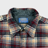 Vintage 90s Pendleton Shirt Mens XL Red Plaid Wool Quilted Button Up USA