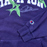 Champion Hoodie Mens Large Purple Authentic Graphic Pullover Hooded Sweater